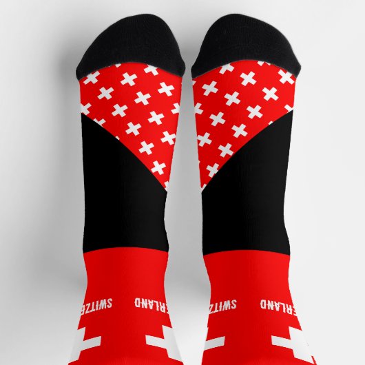 Schweiz Socken, Schweizer Flaggen Farben / Sport Socken (Oben)