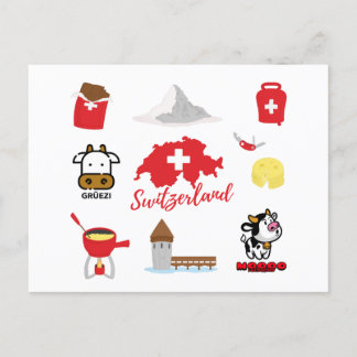 Schweiz Souvenirs Postkarte