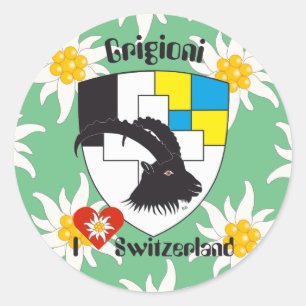 Schweiz, Suisse, Svizzera, Svizra, Kleber Runder Aufkleber
