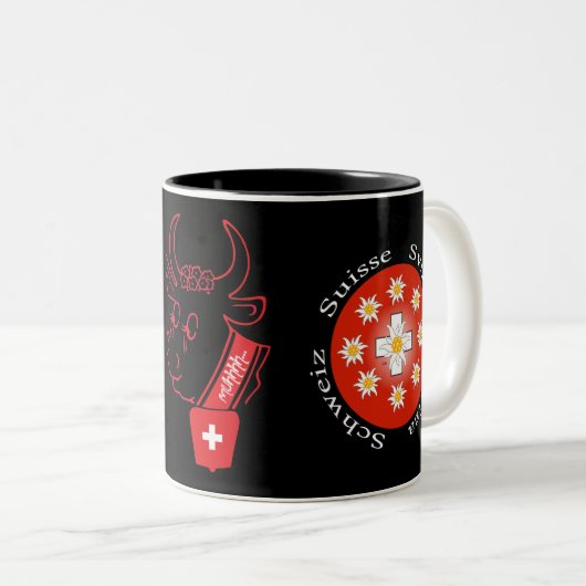 Schweiz Suisse Svizzera Svizra Schweiz Tasse (VorderseiteRechts)