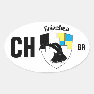 Schweiz Suisse Svizzera Svizra Switzerland Kleber Ovaler Aufkleber