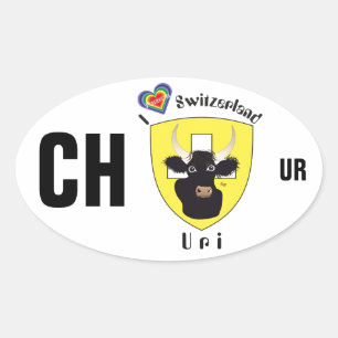 Schweiz Suisse Svizzera Svizra Switzerland Kleber Ovaler Aufkleber