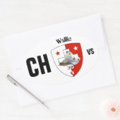 Schweiz Suisse Svizzera Svizra Switzerland Kleber Ovaler Aufkleber (Umschlag)