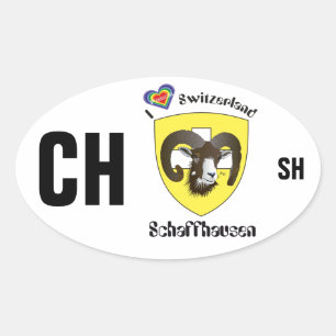 Schweiz Suisse Svizzera Svizra Switzerland Kleber Ovaler Aufkleber