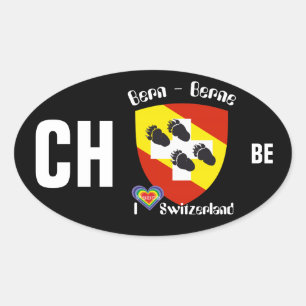 Schweiz Suisse Svizzera Svizra Switzerland Kleber Ovaler Aufkleber