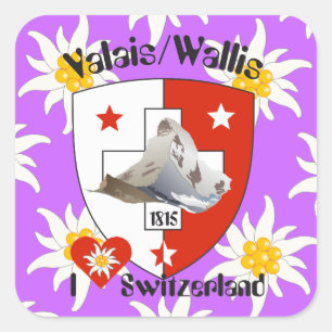 Schweiz Suisse Svizzera Svizra Switzerland Kleber Quadratischer Aufkleber