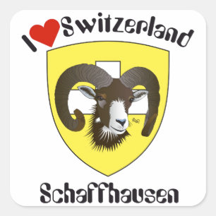 Schweiz Suisse Svizzera Svizra Switzerland Kleber Quadratischer Aufkleber