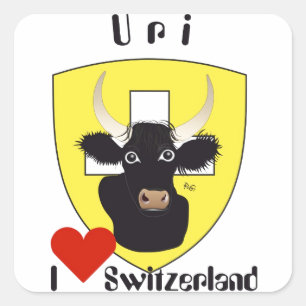 Schweiz Suisse Svizzera Svizra Switzerland Kleber Quadratischer Aufkleber