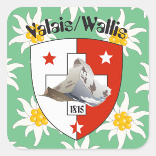 Schweiz Suisse Svizzera Svizra Switzerland Kleber Quadratischer Aufkleber