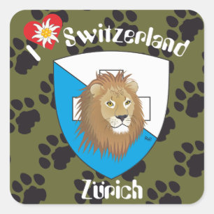 Schweiz Suisse Svizzera Svizra Switzerland Kleber Quadratischer Aufkleber