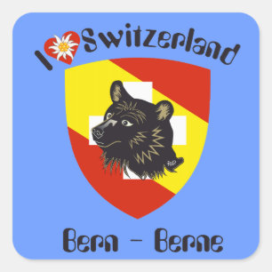 Schweiz Suisse Svizzera Svizra Switzerland Kleber Quadratischer Aufkleber