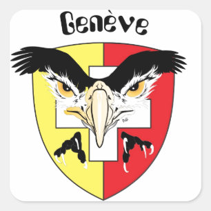 Schweiz Suisse Svizzera Svizra Switzerland Kleber Quadratischer Aufkleber