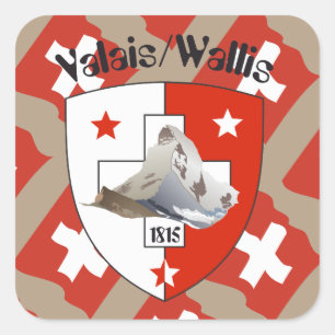 Schweiz Suisse Svizzera Svizra Switzerland Kleber Quadratischer Aufkleber