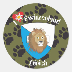 Schweiz Suisse Svizzera Svizra Switzerland Kleber Runder Aufkleber