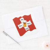 Schweiz - Suisse - Svizzera - Svizra - Switzerland Quadratischer Aufkleber (Umschlag)