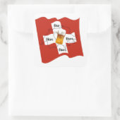 Schweiz - Suisse - Svizzera - Svizra - Switzerland Quadratischer Aufkleber (Tasche)