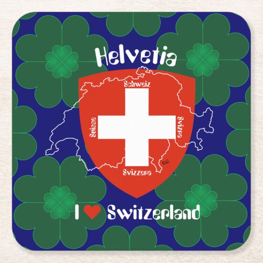 Schweiz Suisse Svizzera Svizra Switzerland Rechteckiger Pappuntersetzer (Vorderseite)