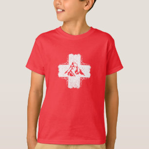 Schweiz T-Shirt - Schweizer Flagge Matterhorn