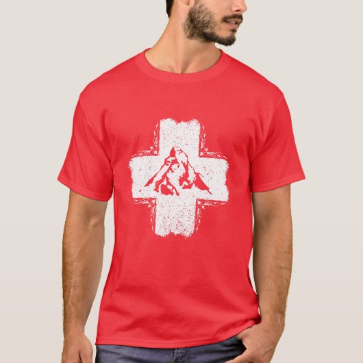 Schweiz T - Shirt - T - Shirt Schweiz Flagge (Vorderseite)