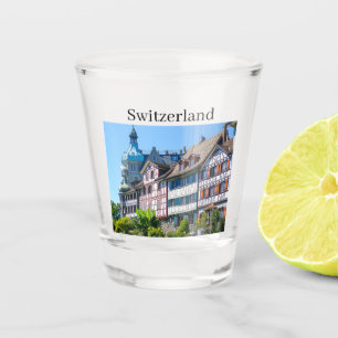 Schweiz Typische Häuser Souvenir Schnapsglas