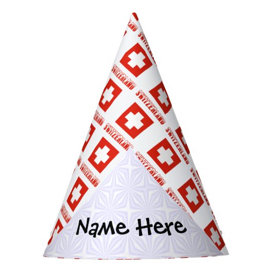 Schweiz und Schweizer Flagge mit Ihrem Namen Partyhütchen (Vorderseite)