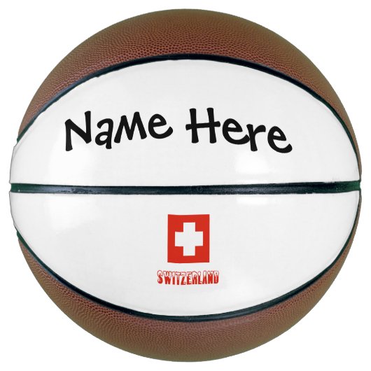 Schweiz und Schweizer Flagge Personalisiert Basketball (Vorderseite)