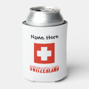 Schweiz und Schweizer Flagge Personalisiert Dosenkühler