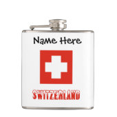 Schweiz und Schweizer Flagge Personalisiert Flachmann (Vorderseite)