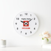 Schweiz und Schweizer Flagge Personalisiert Große Wanduhr (Zuhause)
