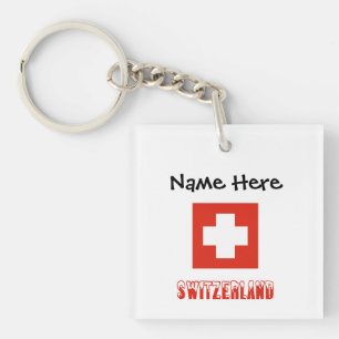 Schweiz und Schweizer Flagge Personalisiert Schlüsselanhänger