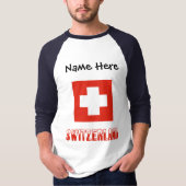 Schweiz und Schweizer Flagge Personalisiert T-Shirt (Vorderseite)
