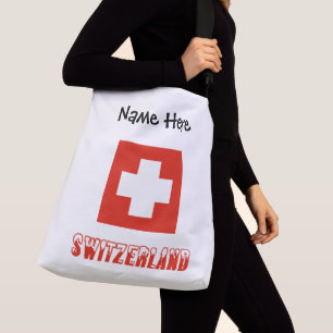 Schweiz und Schweizer Flagge Personalisiert Tragetaschen Mit Langen Trägern