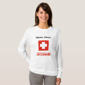 Schweiz und Schweizer Flagge Personalisierte Fraue T-Shirt (Vorne ganz)