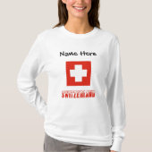Schweiz und Schweizer Flagge Personalisierte Fraue T-Shirt (Vorderseite)