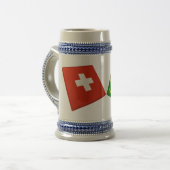 Schweiz- und Thurgauflaggen Bierglas (Vorderseite Links)