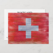 Schweiz unter Schweizer Flagge Postkarte (Vorne/Hinten)