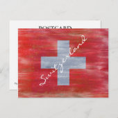 Schweiz unter Schweizer Flagge Postkarte (Vorne/Hinten)