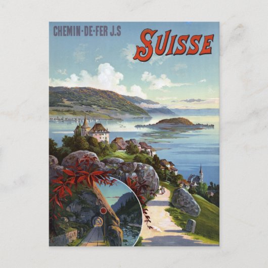 Schweiz Vintag Schweizer Tourismusplakat Postkarte (Vorderseite)
