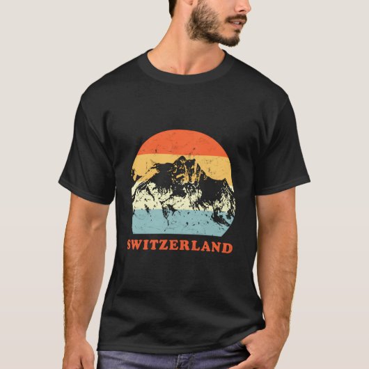 Schweiz Vintage Bergfreunde T-Shirt (Vorderseite)