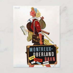 Schweiz Vintage Reiseplakat Postkarte
