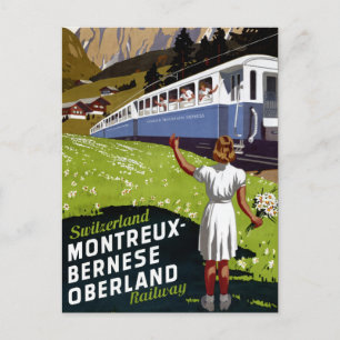 Schweiz Vintage Reiseposter Restauriert Postkarte