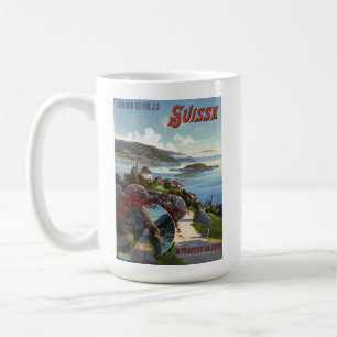 Schweiz Vintage Schweizer Tourismus Reiseplakat Kaffeetasse