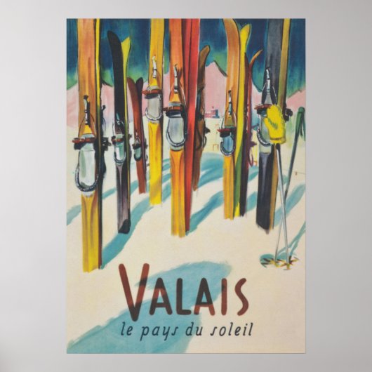 Schweiz Vintage-Skiposter Poster (Vorne)