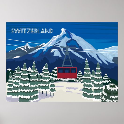 Schweiz Vintage Travel Poster (Vorne)