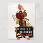 Schweiz Vintage Travel Poster Postkarte (Vorderseite)