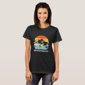 Schweiz Vintager Bergurlaub T-Shirt (Vorne ganz)
