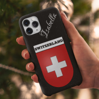 Schweiz Vintager Wappenmantel | Schwarzer Glitzer Samsung Galaxy Hülle