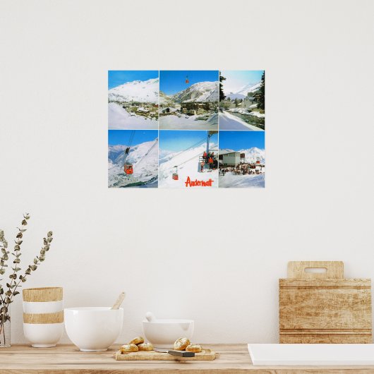 Schweiz, Wintersportort Andermatt Poster (Küche)