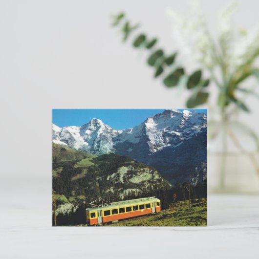 Schweiz, Züge nach Jungfraujoch, die Spitze der Eu Postkarte (Stehend Vorderseite)