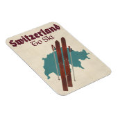 Schweiz zum Skifahren Magnet (Rechte Seite)